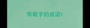 带裁字的成语