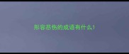 形容悲伤的成语有什么