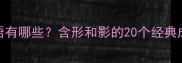 形影不离的成语有哪些含形和影的20个经典成语及用法指南