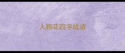 人狗花四字成语