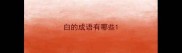 白的成语有哪些