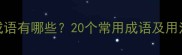 表示马上的成语有哪些20个常用成语及用法附例句