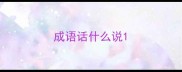 成语话什么说