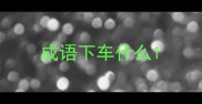 成语下车什么