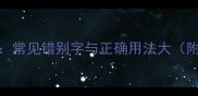 猪獐字成语趣味常见错别字与正确用法大附20个经典案例