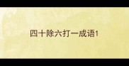 四十除六打一成语