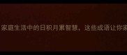 日拱一卒家庭生活中的日积月累智慧这些成语让你家日日焕新