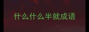 什么什么半就成语