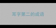耳字第二的成语