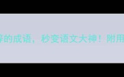 100个表示等的成语秒变语文大神附用法和记忆技巧