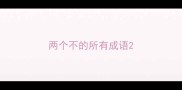 两个不的所有成语