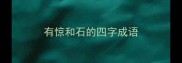 有惊和石的四字成语