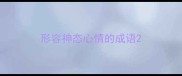 形容神态心情的成语