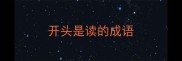 开头是读的成语