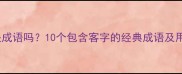 客是成语吗10个包含客字的经典成语及用法