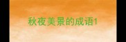 秋夜美景的成语