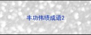 丰功伟绩成语