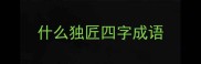 什么独匠四字成语