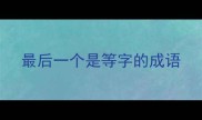 最后一个是等字的成语