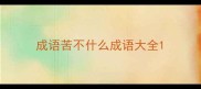 成语苦不什么成语大全