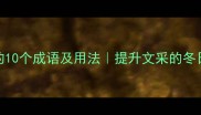冬天必会的10个成语及用法提升文采的冬日必备清单