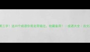 寸在第三字这20个成语你肯定用错过收藏备用成语大全古文高频词