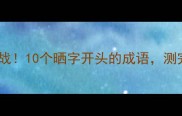 小红书爆款成语接龙大挑战10个晒字开头的成语测完才知道自己几级玩家