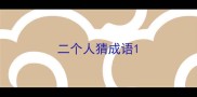 二个人猜成语