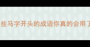 马在首的成语全这些马字开头的成语你真的会用了语文学习干货