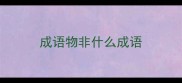 成语物非什么成语