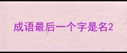 成语最后一个字是名