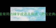 10个最常用的辣字成语及用法附历史典故