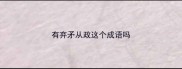 有弃矛从政这个成语吗
