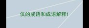 仪的成语和成语解释