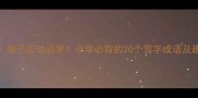 白雪成语接龙亲子互动必学小学必背的20个雪字成语及趣味玩法
