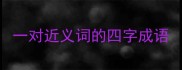 一对近义词的四字成语