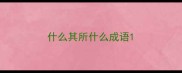 什么其所什么成语