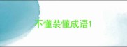 不懂装懂成语