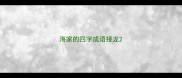 海家的四字成语接龙