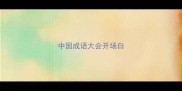 中国成语大会开场白
