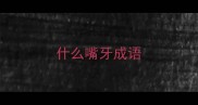 什么嘴牙成语