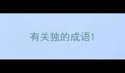 有关独的成语