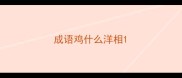 成语鸡什么洋相