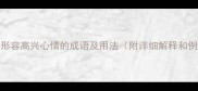 20个形容高兴心情的成语及用法附详细解释和例句