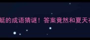 10个带蜻蜓的成语猜谜答案竟然和夏天有关