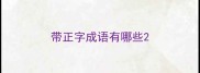 带正字成语有哪些