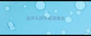 安开头四字成语接龙
