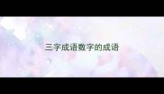 三字成语数字的成语