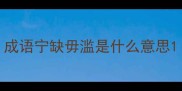 成语宁缺毋滥是什么意思