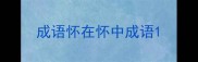 成语怀在怀中成语